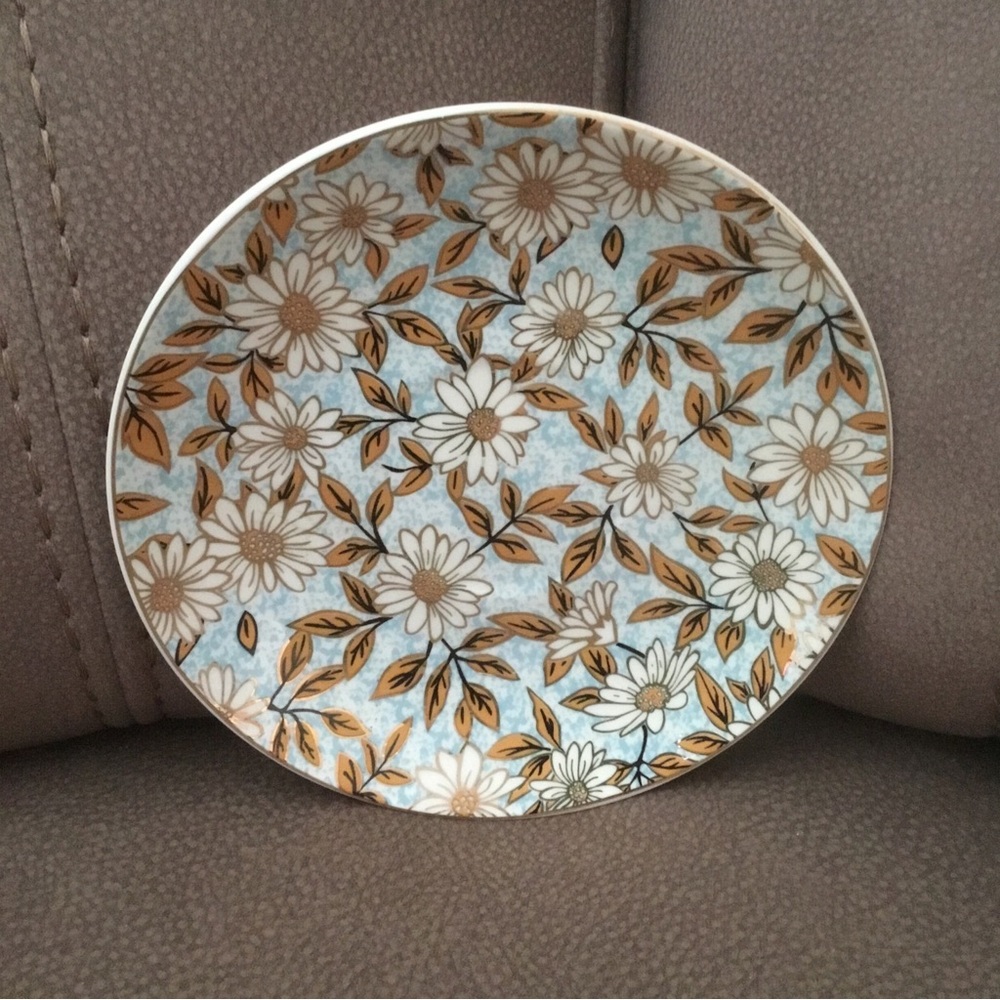 Grace Teaware Blue & Gold Daisy 6” Saucer Only REPLACEMENT Fine Porcelain